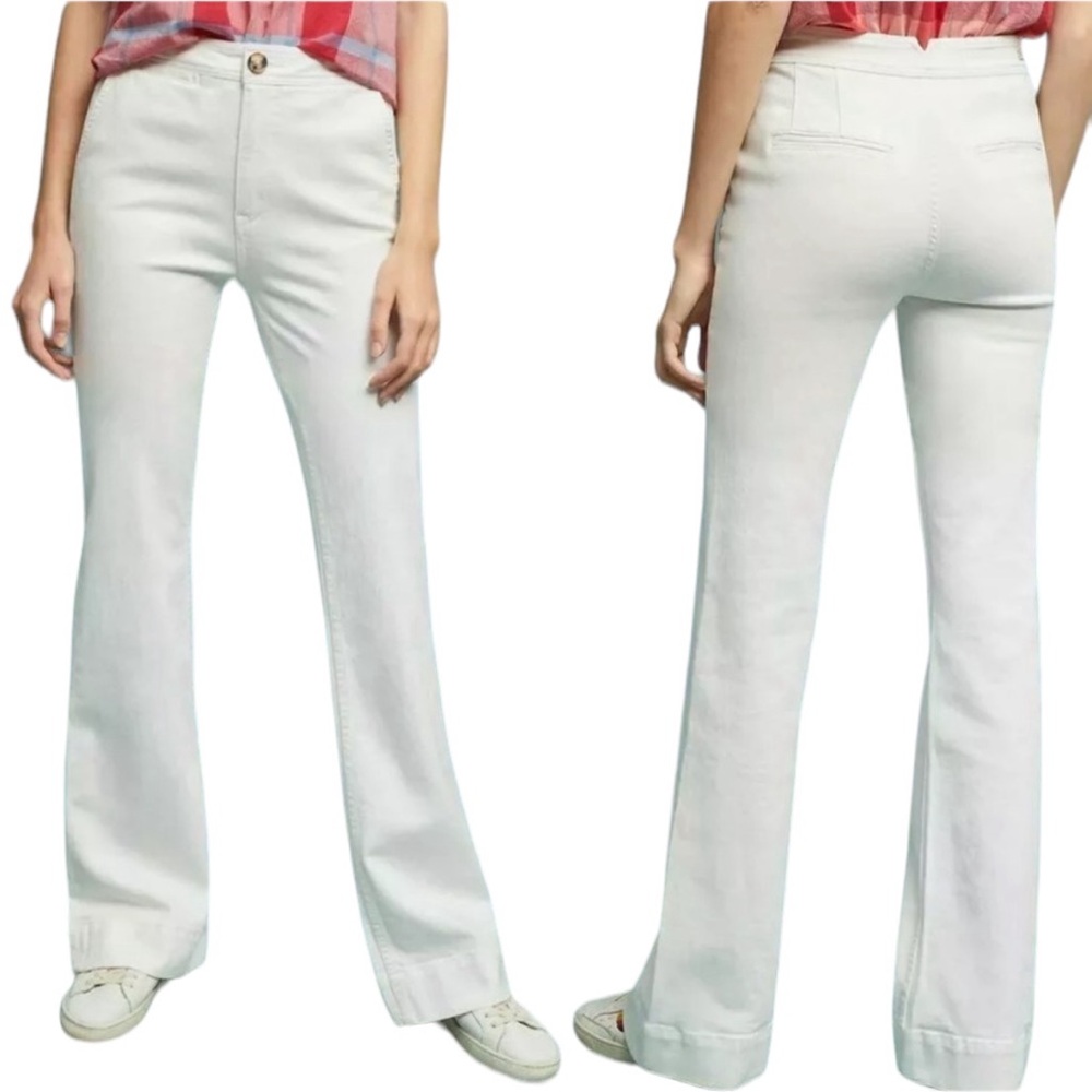 Anthropologie White Boot-Cut Jeans